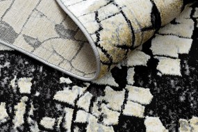 Moderný koberec DE LUXE 2079 Štrukturálny zlatý / sivý