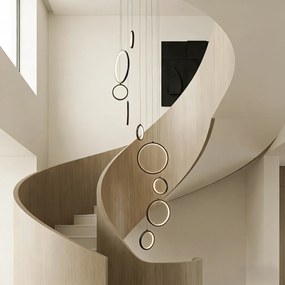 Dizajnové závesné svietidlo čierne 9-svetiel vrátane LED 3-stupňové stmievateľné - Vide Anella