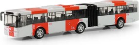 RAPPA Kovový kĺbový autobus DPP - PID Praha červený, 18 cm