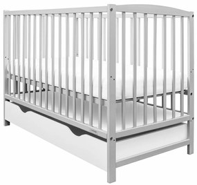 New Baby Detská postieľka Lilly so zásuvkou, sivá