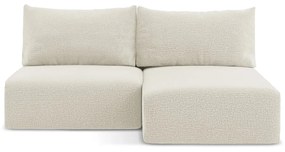 Krémovobiela rozkladacia/s úložným priestorom rohová pohovka (pravý roh) Kalena – Makamii