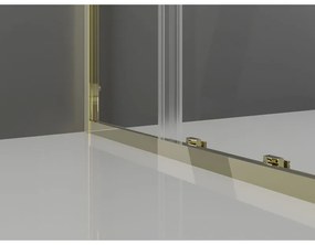 Mexen Exo, posuvný sprchový kút 125 x 85 cm, číre sklo, zlatá, 8151-125-085-50-00
