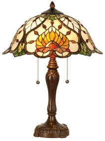 Stolná lampa Tiffany Yellow Garden - Ø 40*50 cm 2x E27