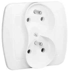 Dvojitá zásuvka AGZ2CZ biela