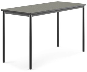 Stôl SONITUS, 1600x700x900 mm, linoleum - tmavošedá, antracit