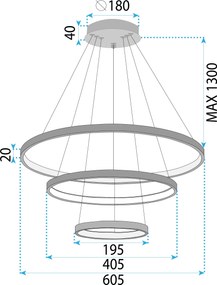 Toolight Toolight, LED stropné osvetlenie 61cm, 80W, 3000K, LHJ013-CP3, čierna, OSW-60007
