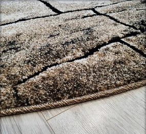 Okrúhly hnedý koberec Loft 265 – vzor suchá zem 160x160 cm
