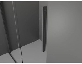 Mexen Velar, sprchový kút s posuvnými dverami 130(dvere) x 100(stena) cm, 8mm číre sklo, grafitová matná, 871-130-100-01-66