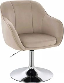 LuxuryForm DESIGN Stolička AVOLA VELUR na striebornom tanieri - latte