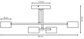 Prisadený luster HALO 4xGX53/10W/230V čierna