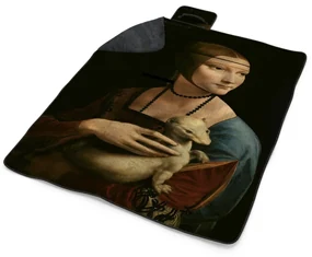 Sablio Plážová deka Dáma s hranostajom - Leonardo da Vinci: 200x140 cm