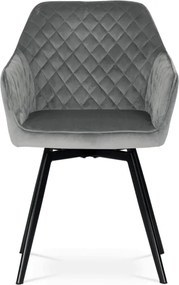 Jedálenská stolička zamatová, sivá DCH-425 GREY4