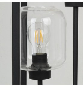 Podlahová lampa NOVALJA CAGE, 3x sklenené tienidlo (1x grafitové, 1x číre a 1x medové) v kovovom ráme