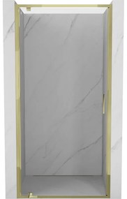 Mexen Exo, výklopné sprchové dvere 60 cm, číre sklo, zlatá, 8181-060-000-50-00
