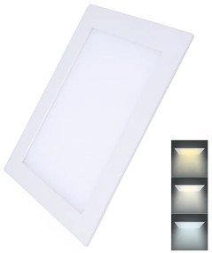 Solight WD145 Mini zapustený panel LED 24W, 1800lm, 3000K/4000K/6000K, IP20, štvorcový, biela