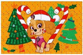 Detské puzzle 4v1 LABKOVÁ PATROLA a vianočný stromček, 19x29 cm