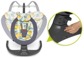 Lionelo - Detské húpacie kresielko s melódiou RALF 4xAA Grey Concrete + diaľkové ovládanie