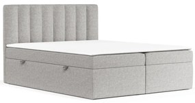 Svetlosivá boxspring posteľ s úložným priestorom 180x200 cm Novento – Maison de Rêve