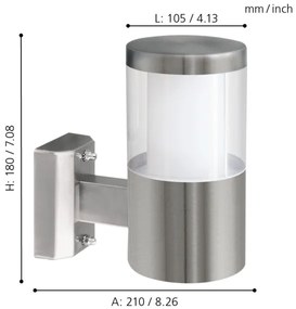 Eglo 94277 - LED vonkajšie osvetlenie BASALGO 1 1xLED/3,7W/230V IP44