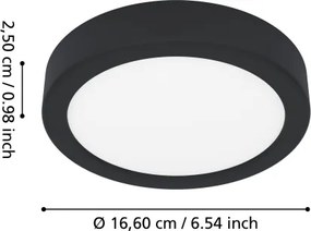 Eglo 901324 - LED kúpeľňové stropné svietidlo FUEVA LED/7,5W/230V pr.16,6cm IP44 čierne
