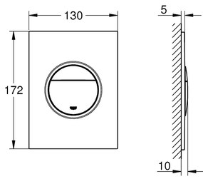 GROHE Nova Cosmopolitan S - Ovládacie WC tlačidlo, matný chróm 37601P00