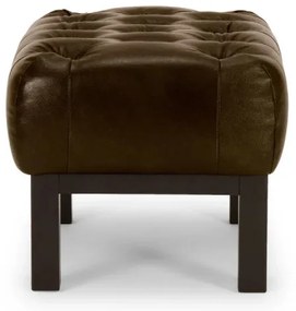 furniture-nabytek.cz - Masívny taburet Chesterfield Kingsfield z pravej kože, hnedý