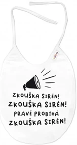 Nepremokavý podbradník, 24 x 27 cm - Zkouška sirén! Baby Nellys - biely