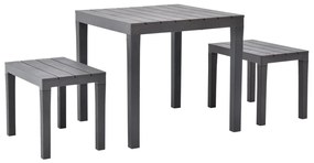 vidaXL Záhradný stôl s 2 lavičkami plastový hnedý