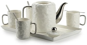 Čajový/kávový set Selena Silver White