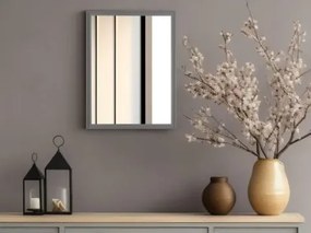 Nástenné zrkadlo Nadine 34x45 cm, šedé, perlový dekor%