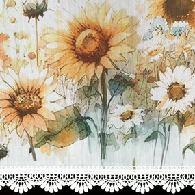 KRÁTKA ZÁCLONA NA PÁSKE SUNFLOWER 150X40 CM KVETY