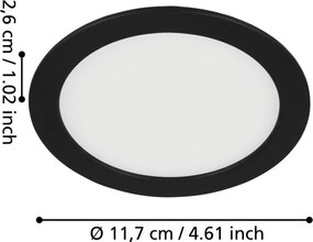 Čierne LED podhľadové stropné svietidlo FUEVA 5 – EGLO