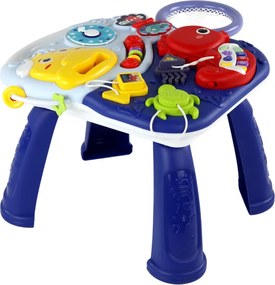 LEAN Toys Učebný stôl 2v1 Morské zvieratá Piano Clock Basket Balls