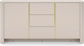 Komoda Sorrenti 168 cm - kašmírová / zlatá