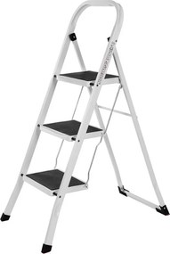 Skladacie schodíky STEP, 3 stupne, max. 150kg, biela/čierna SongmicsHome