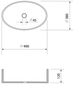 Čierne sklenené umývadlo 49x38 cm Nobal – Sapho
