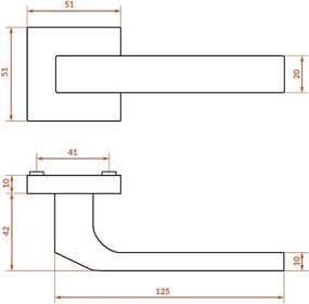 Kuchinox Bingo, kľučka na dvere, satén, LAV-KGB_300A