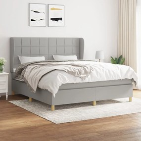 Boxspring posteľ s matracom bledosivá 180x200 cm látka 3128541