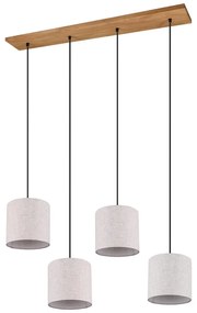 Béžové závesné svietidlo s textilným tienidlom Elmau – Trio