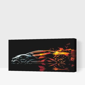 Gario Maľovanie podľa čísel Ohnivé auto Rozmery: 80 x 40 cm, Rámovanie: S vnútorným rámom