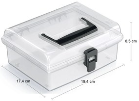 Plastový úložný box NUF2L - priehľadná / čierna