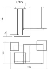 Redo 01-2614 - LED stmievateľný luster na lanku SIGUA LED/137W/230V CRI 90 biela