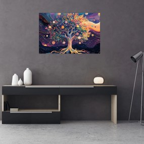 Obraz – Fialový strom plný energie (90x60 cm)