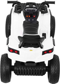 Ramiz Detská štvorkolka poháňaná vzduchovou batériou biela + nafukovacie kolesá + rádio MP3 + pomalý štart