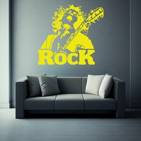 Veselá Stena Samolepka Angus Young AC/DC Farba: žltá, Veľkosť: 100 x 92 cm