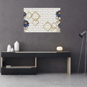 Obraz - Diamantové kvety (90x60 cm)