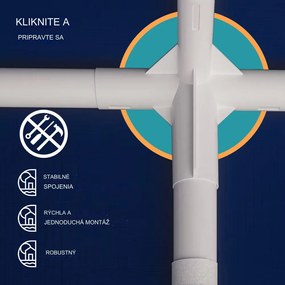 InternetovaZahrada Párty stan Rimini 3x6 m - bočné steny + oblúkové okná - modrá
