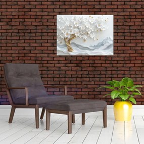 Sklenený obraz – 3D elegantný strom života (70x50 cm)