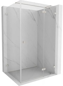 Mexen Lunar T, sklopný pravý sprchový kút 140 x 120 cm, 8mm číre sklo, oceľový profil, 834T-140-120-97-00-P