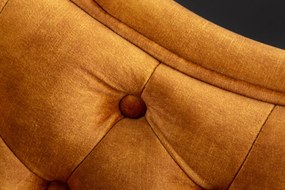 Leňoška CHESTERFIELD, zamatovo horčicovo žltá